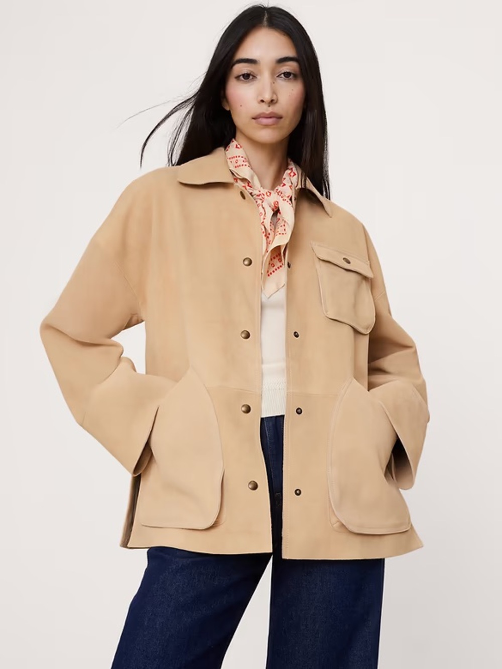 Banana Republic Heritage Jacket in Light Tan Suede - Brand New, NWT! XS